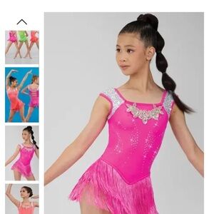 Weissman Hot Pink and Silver Dance Costume